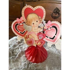 Vintage Happy Valentines Day 3D Cupid honeycomb decorations